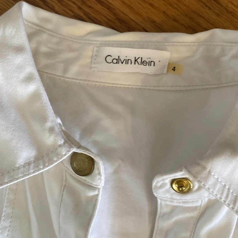 Calvin Klein White Button-Up Dress - Picture 3 of 3